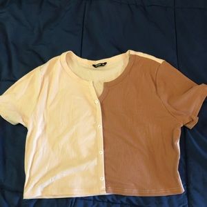 two toned crop top